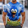 3D Printed Cartoon Bird Graphic T-Shirt For Men Funny Rooster Duck Pattern Tees Summer Casual Short Sleeve Loose Round Neck Tops
