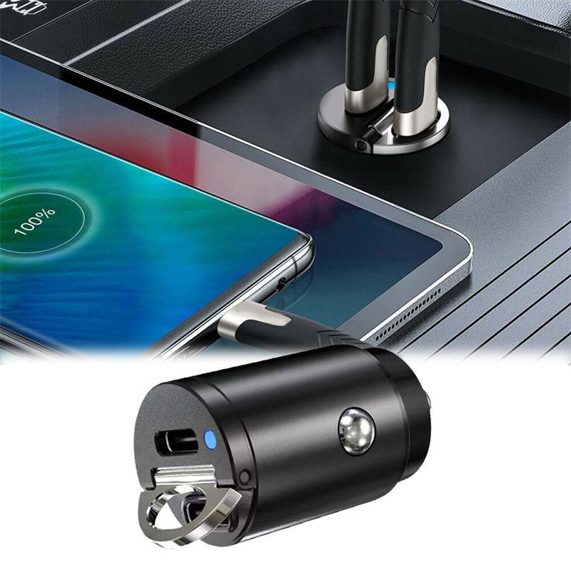 Mini Încărcător Auto Dual USB Tip C PD Adaptor Încărcare Rapidă Accesorii Ornamente 30W