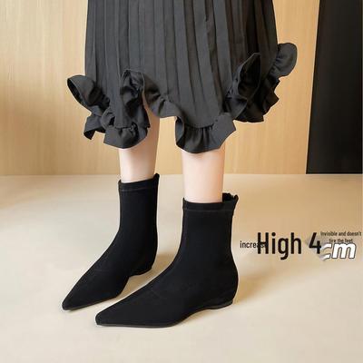Weiwei Girl Autumn/Winter Suede Pointed Toe Flat Ankle Boots for Women