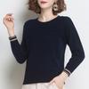 Korean Fashion Round Neck Spring Autumn Screw Thread Solid Color Pullover Sweater Knitted Women's Clothing Elegant Commuter Tops
