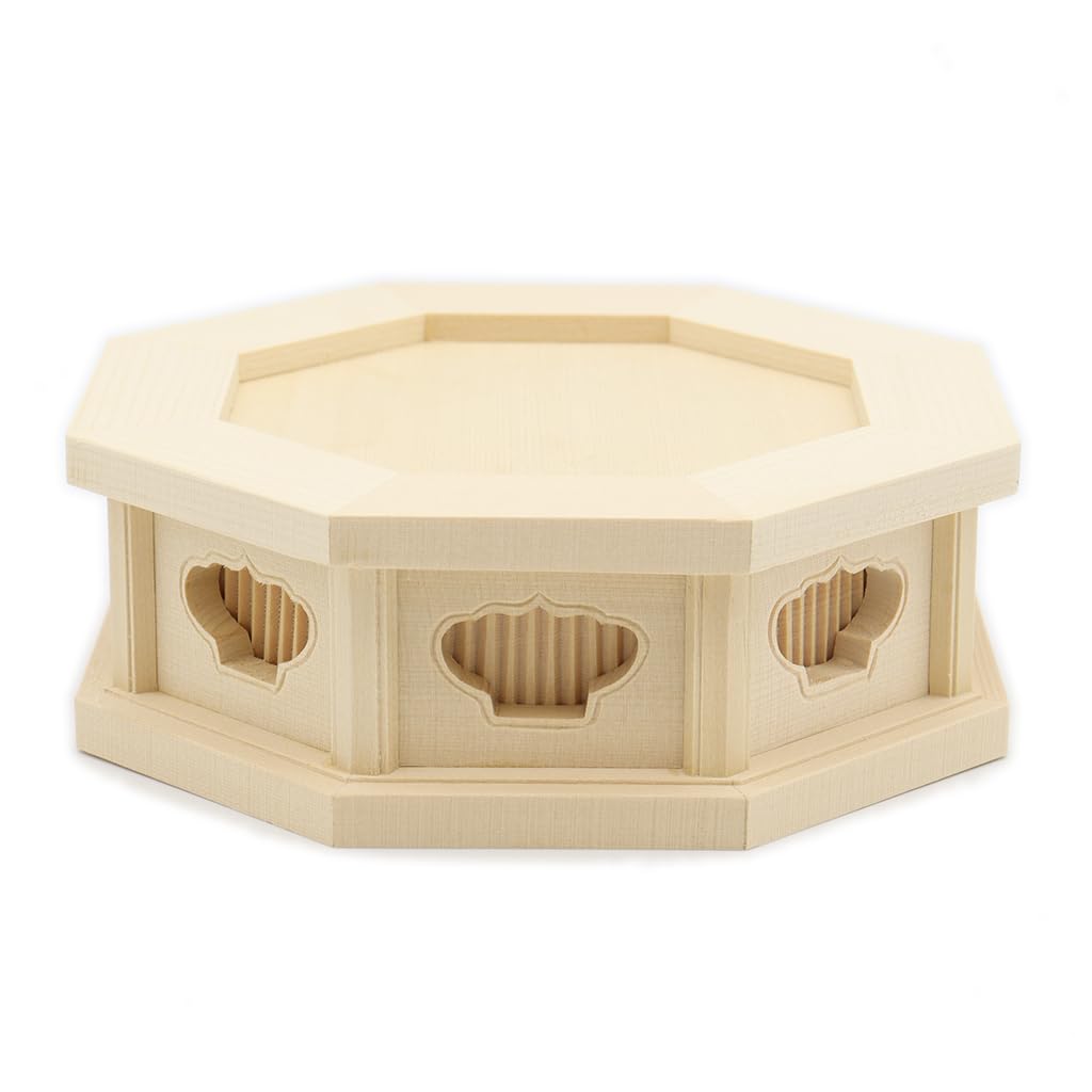 

special Buddha statue carved Buddhist altar Octagonal pedestal for dimensions Cypress wood 19428 Kurita s [Wood fittings] 3.0 (W15cm, D15cm, H5cm)