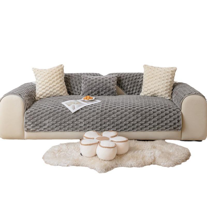 Sofa Cushion Winter Plush Non-Slip Cushion Thickened Comfortable Cotton Velvet Modern Simple Sofa Cover Cover Cloth Cushion
