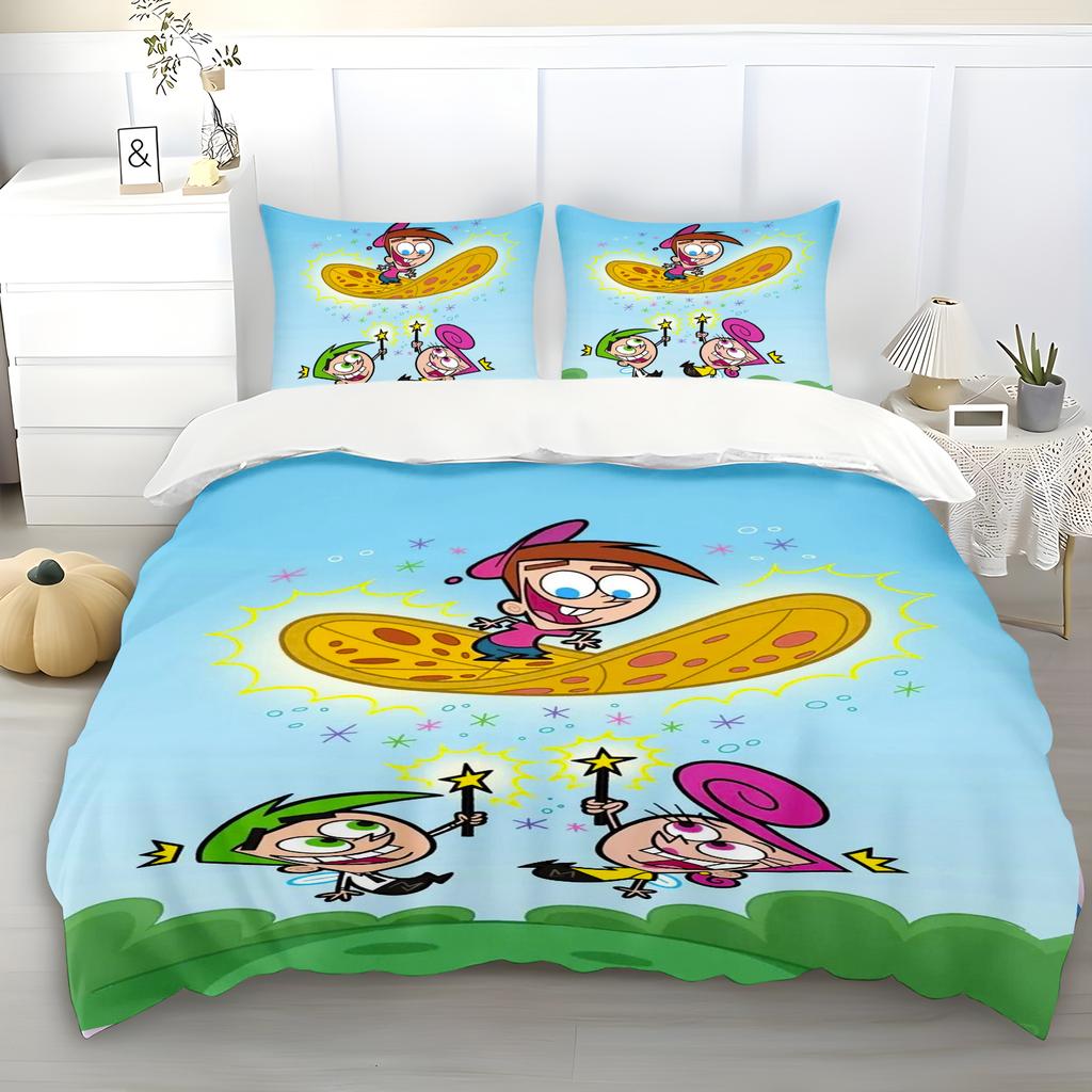Påslakan The Fairly OddParents Söt Kuddfodral Sängkläder Set Vuxna Barn Sovrumsinredning Gåva Enkel Dubbel Stor Storlek