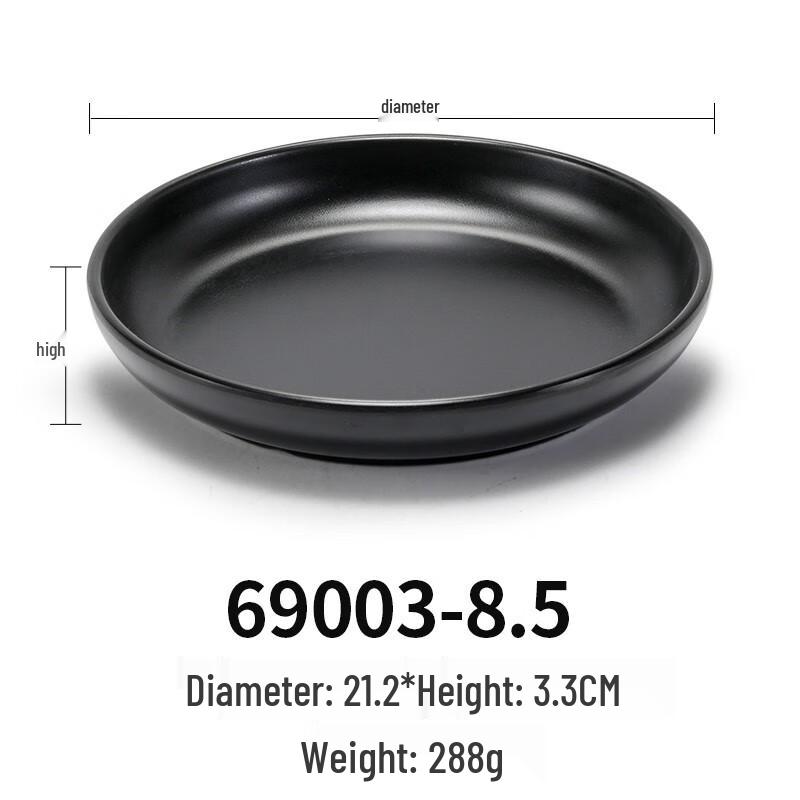 Frosted Black A5 Melamine Round Dinner Plate