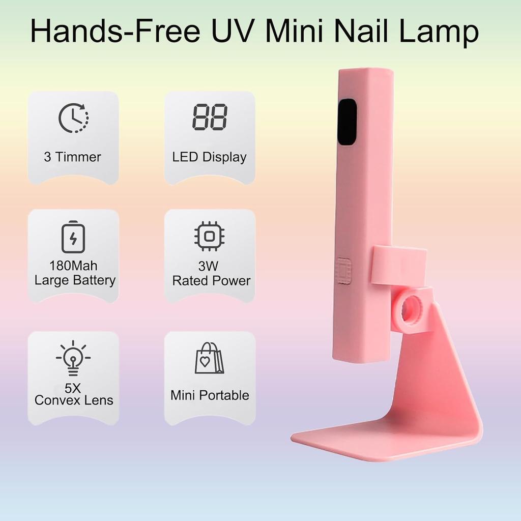 Mini Nail Lamp Handheld UV LED Nail Light For Curing All Gel Polish USB Rechargeable Quick Dry Manicure Machine Nails Art Tool
