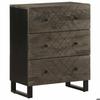 VidaXL Buffets 3 pcs noir 60x33x75 cm bois massif de manguier, meuble de rangement, meuble de rangement de cuisine, meuble 3309999