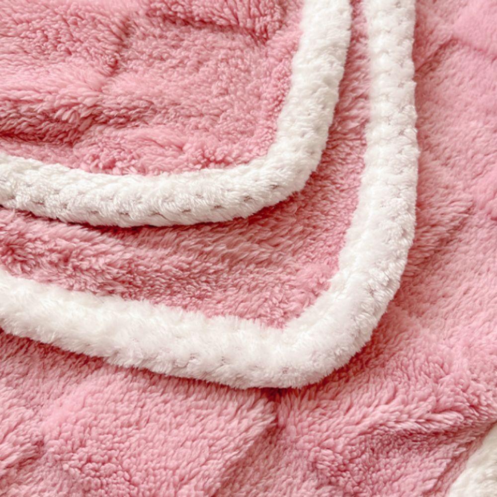 2 pieces Coral Fleece Pillow Cover Plush Cushion Cover Durable Grid Jacquard Pillowcases Winter