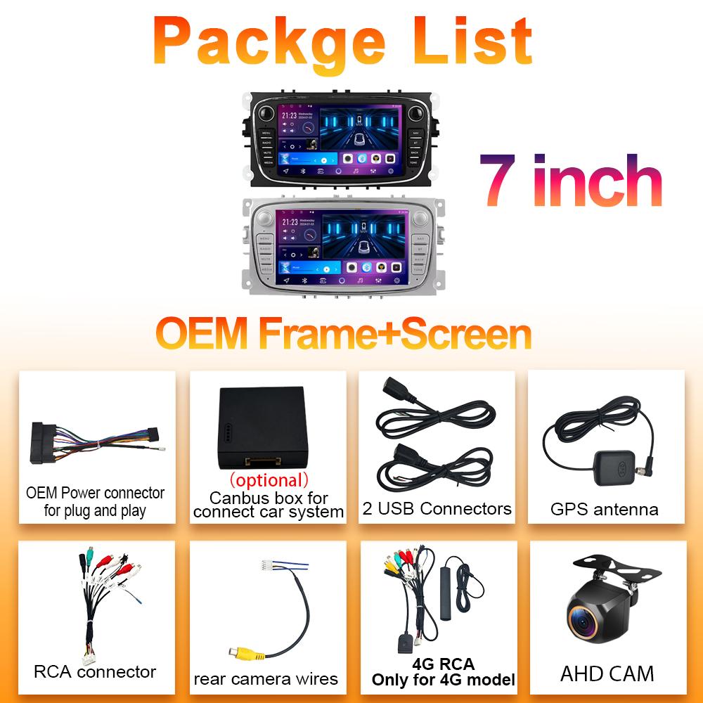 2 Din Autoradio Car Multimedia Video Radio Player For Ford Focus Mondeo C-MAX S-MAX Galaxy II Kuga 3 Android Wifi GPS Navigation