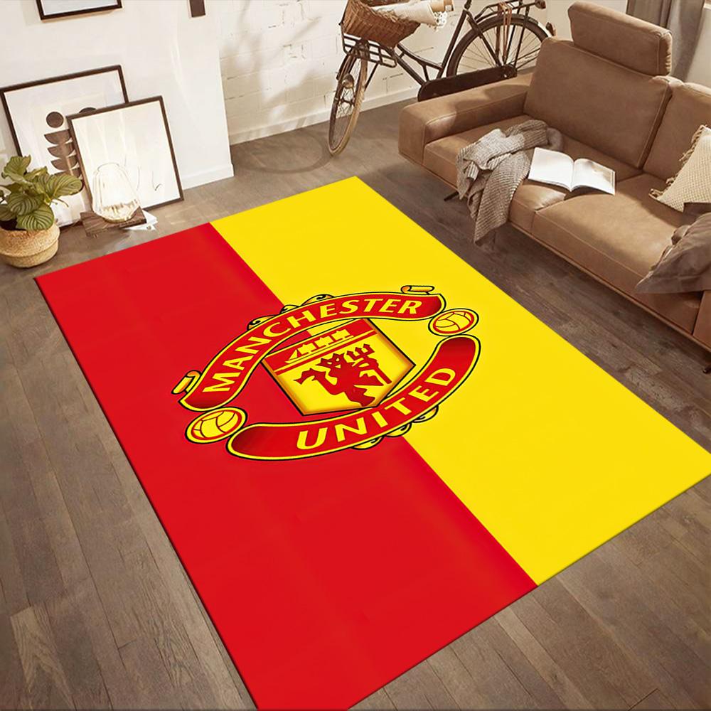 Manchester Logo Square rugs are a great choice for living rooms, bedrooms, home décor, and as gifts.