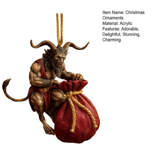 Christmas Ornaments Scary Folklore Xmas Tree Hanging Decoration Horror 2D Acrylic Ornaments for Xmas Tree Holiday Party Decoration