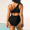 Women's Swimwear Tankini 2 Piece Swimsuit Red Green Curved Pattern Print Vacation Bathing Suits