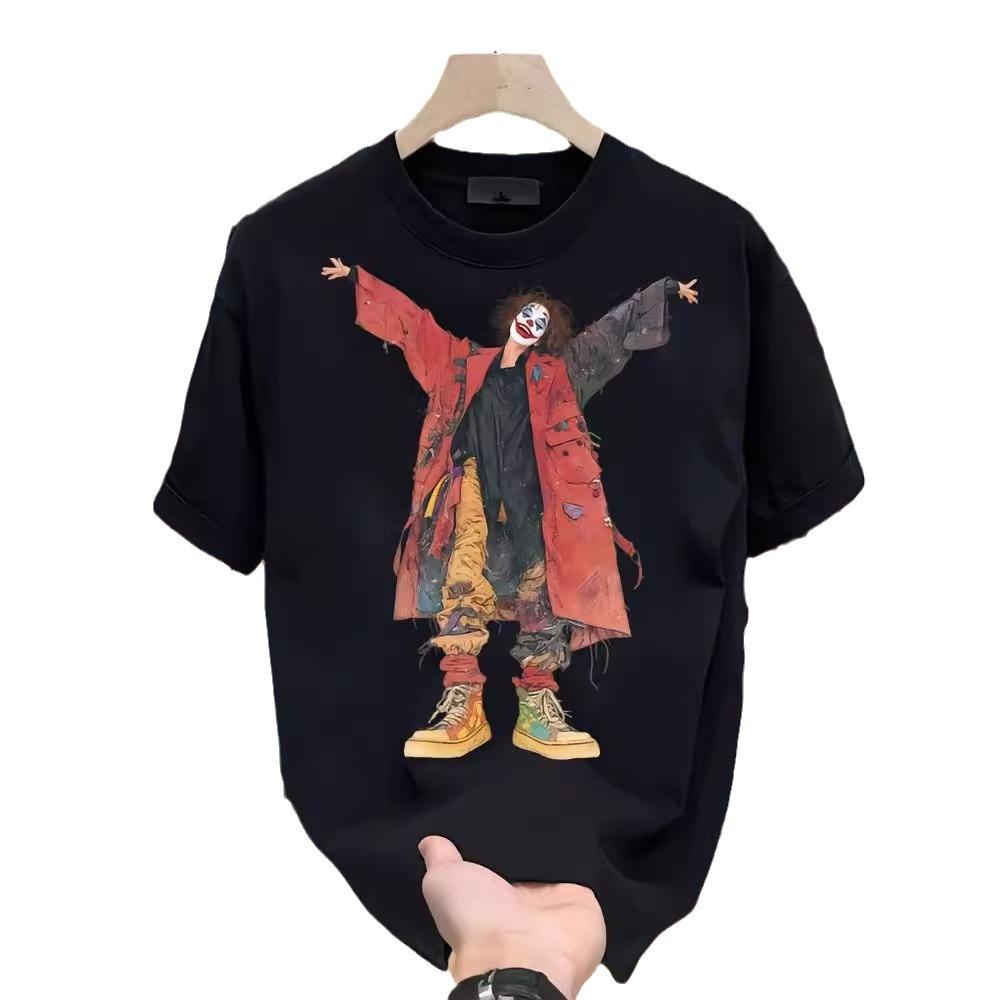 American Trendy Brand Pure Cotton Men'S Printed Short-Sleeved T-Shirt Trendy Men'S And Women'S Casual Round Neck T-Shirt Men'S