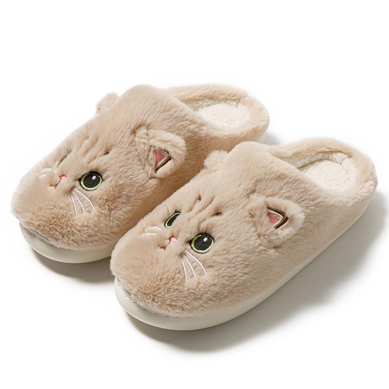 New Cat Cotton Slippers Autumn and Winter Cute Cartoon Student Dormitory Indoor and Outdoor Warm Fluff Drag Couple