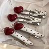 Korean Red Hearted Cherry Polka Hair Clip Sweet Cute Side Hairpin Hair Accessories for Women Girls Gifts