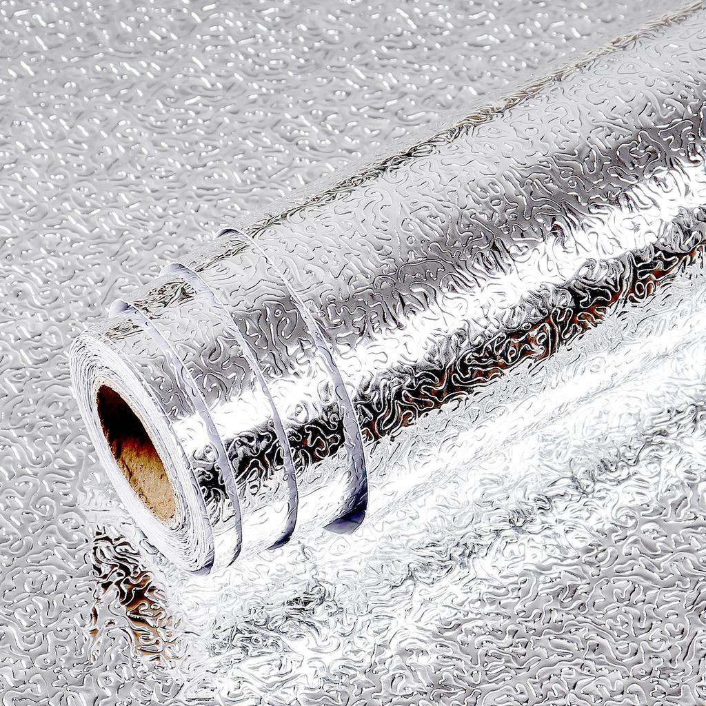 Metal Style Wallpaper Decorative Peel and Stick Film Brushed Silver/Gold Contact Paper PVC Waterproof House Appliance DIY Decal