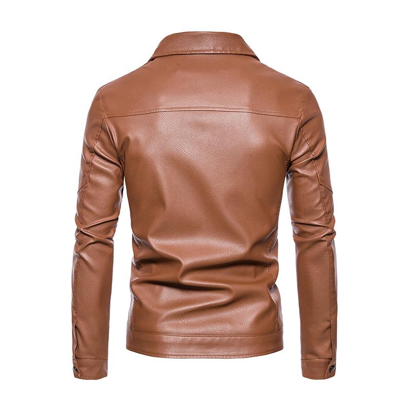 Men's Leather Motorcycle Washed Pu Leather Jacket Type Men's Lapel Thin Men's Leather Jacket Processing Men's Style