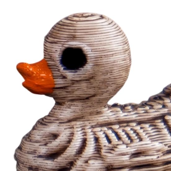 Small Gothic Collectibles Mini Skeleton Duck Figurines, Halloween Tiny Resin Figures, Spooky Table Decorations Miniature Bone Statue for Graveyard