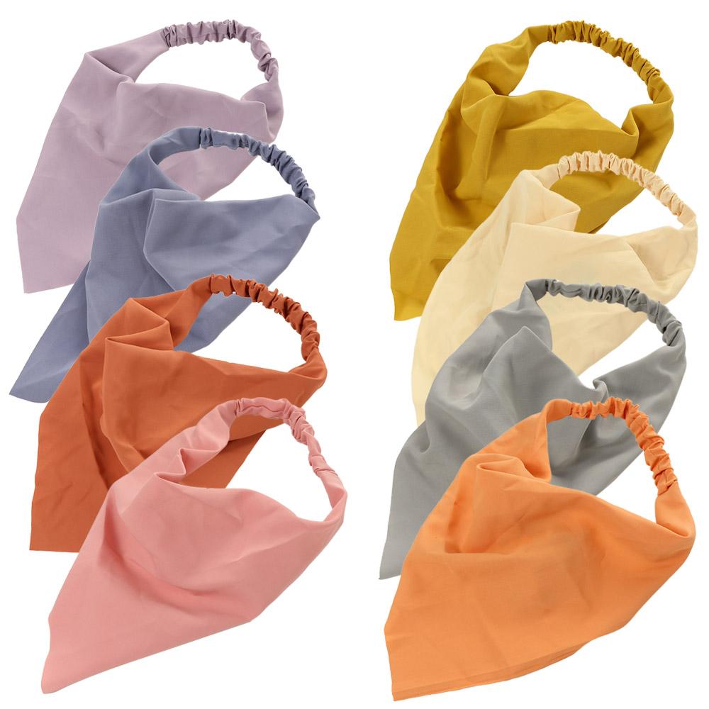 Cute Hair Band Women Candy Color Hair Accessories Headwrap Triangle Hair Scarf Bandana Turban