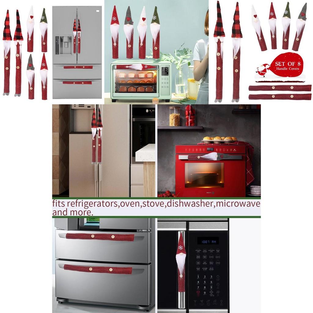 Charming Rustic Forest Santa Burlap Handle Covers Eight Pack For Festive Christmas Decor