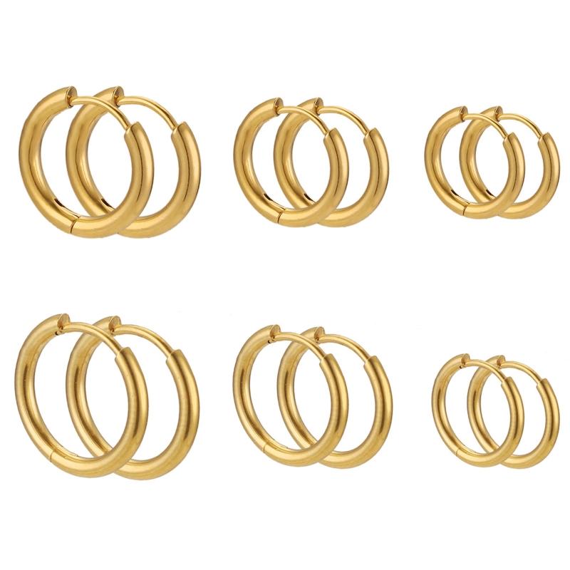 10Pcs Stainless Steel Hoop Earring Women Earring Men Punk Hiphop Gifts Fashion Jewelry Gift Piercing Earring