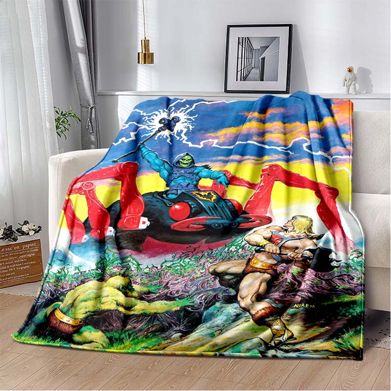 He-Man i władcy wszechświata Wzór Miękki koc do rzucania Lekkie koce flanelowe Wystrój domu na pościel na kanapę