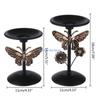 2Pcs Decorative Black Holder Iron Stand for Pillar Metal Candlestick Dining Table Centerpieces D57B