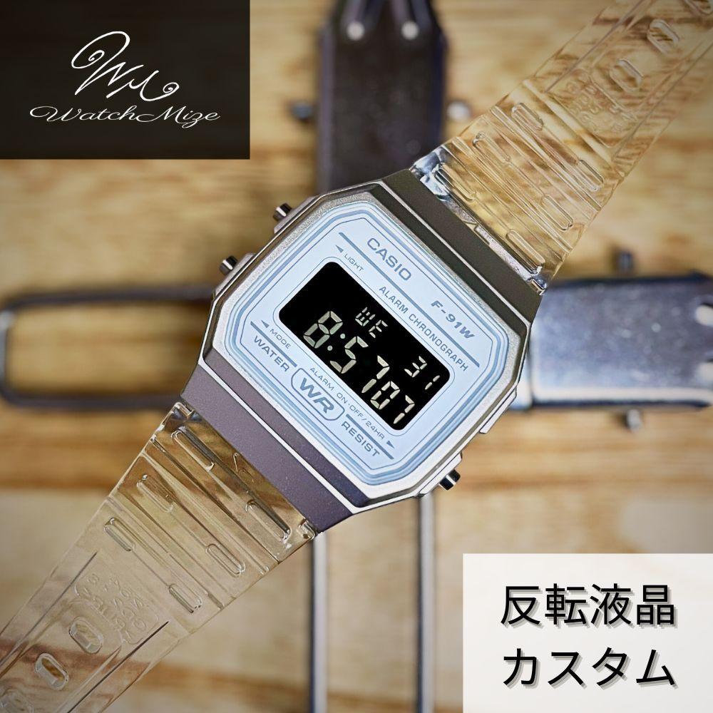 CASIO inverted LCD x green LED Custom LED Custom F-91WS-7JH base, (base) watch