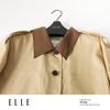 ELLE French Contrast Mid-Length Trench Coat