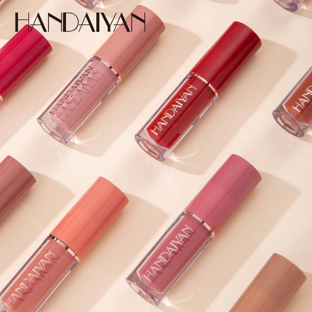 HANDAIYAN 12-Farben Samt Matt Lipgloss Set - Flüssiger Lippenstift Geschenkbox Set, Nicht klebriger Lipgloss