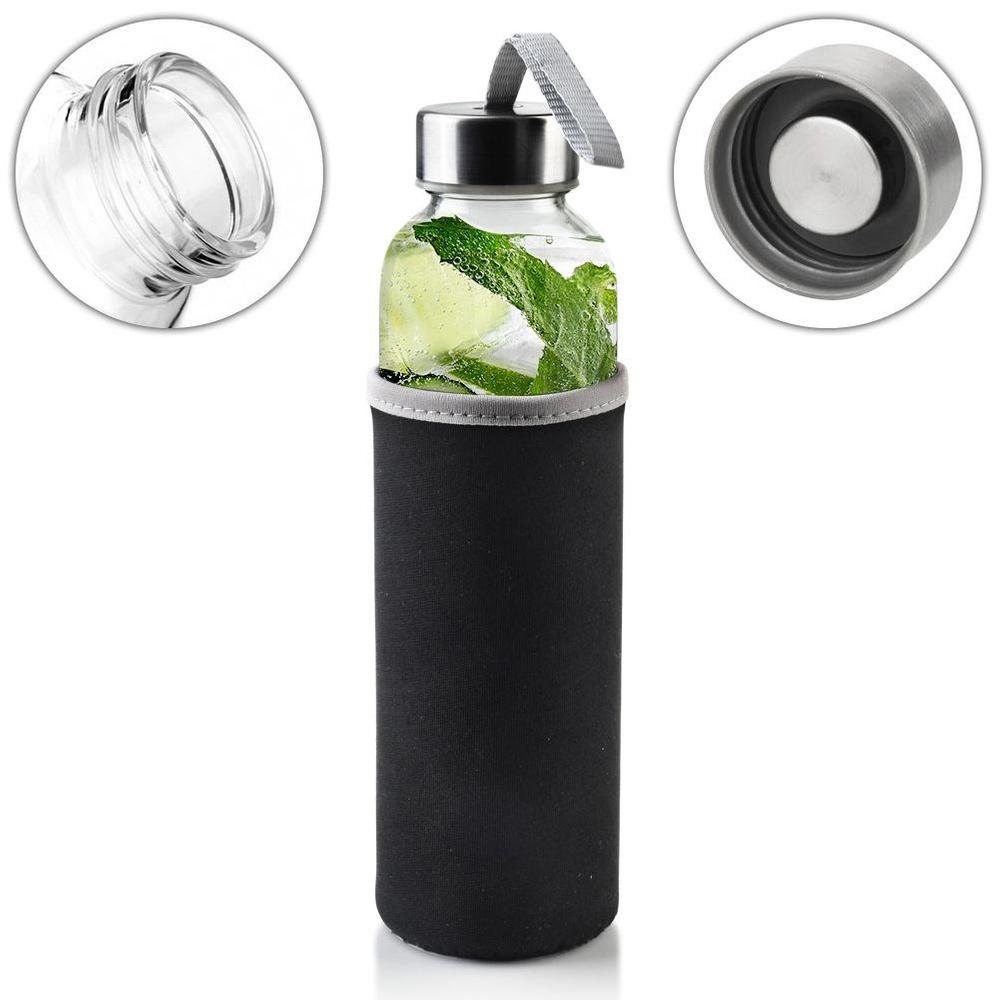 Glass Bottle for Drinks Water Juice Lemonade Cocktail Smoothie Bottle 0.49L
