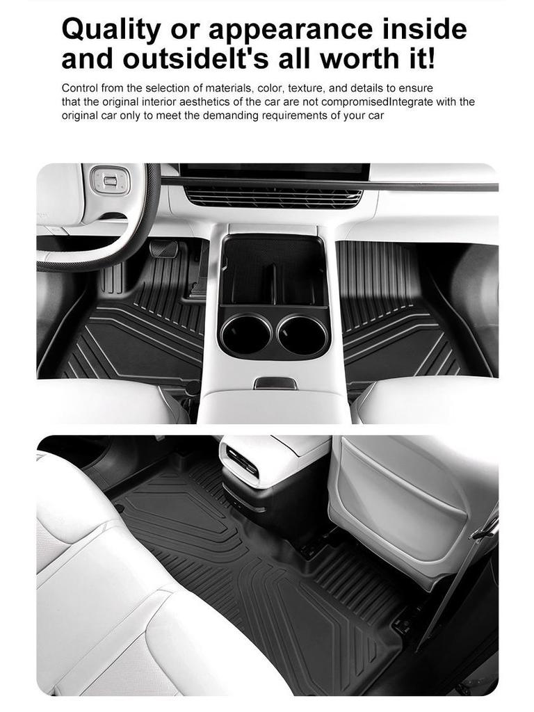 Eco-Friendly TPE Floor Mats & Trunk Mat for 21 Models of Volkswagen Tiguan Hybrid - Dirt-Resistant