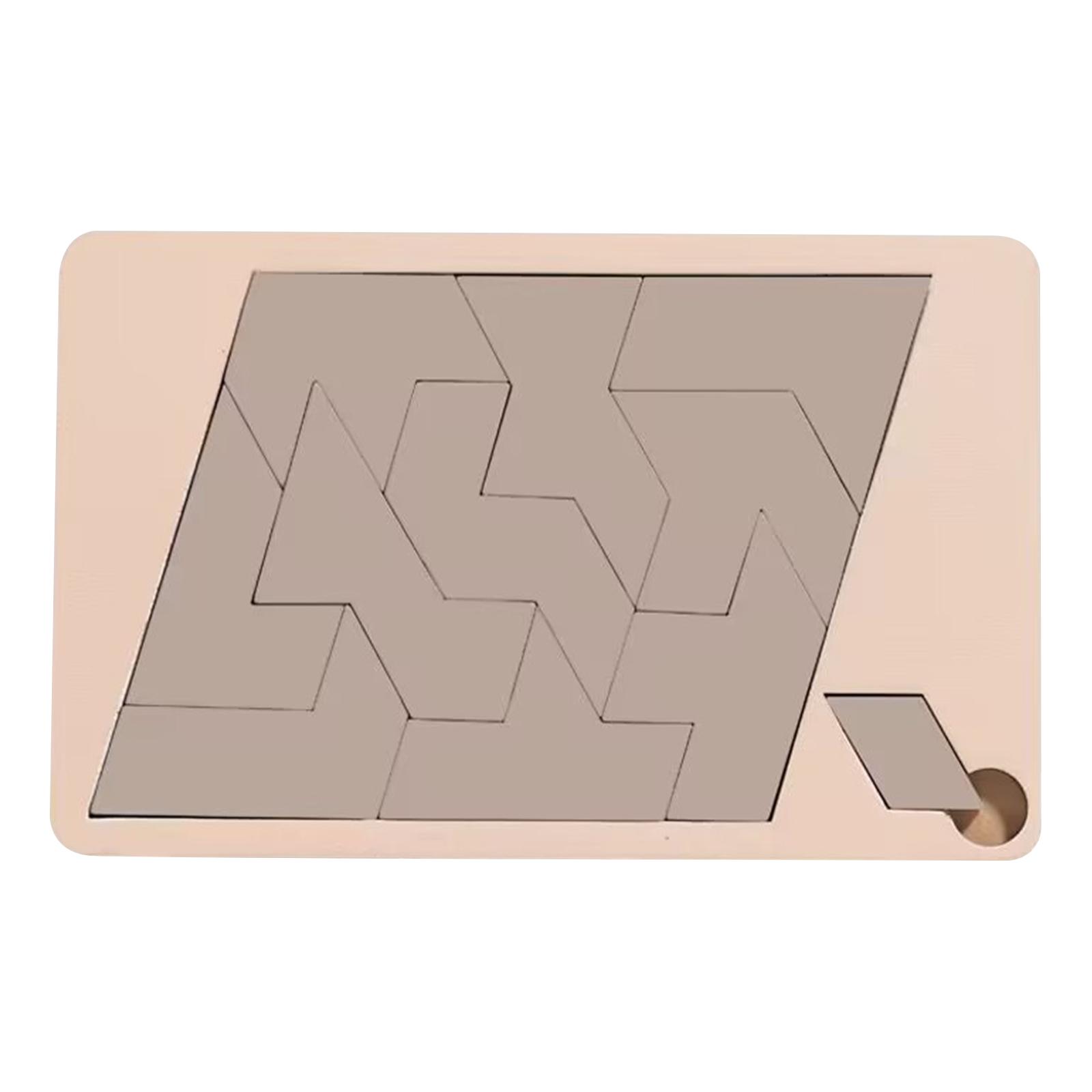 Puzzles, Wooden Block Puzzle Challenges, Wooden Irregular Shape Puzzles, Family Game Night Challenge Games With Unique Geometric