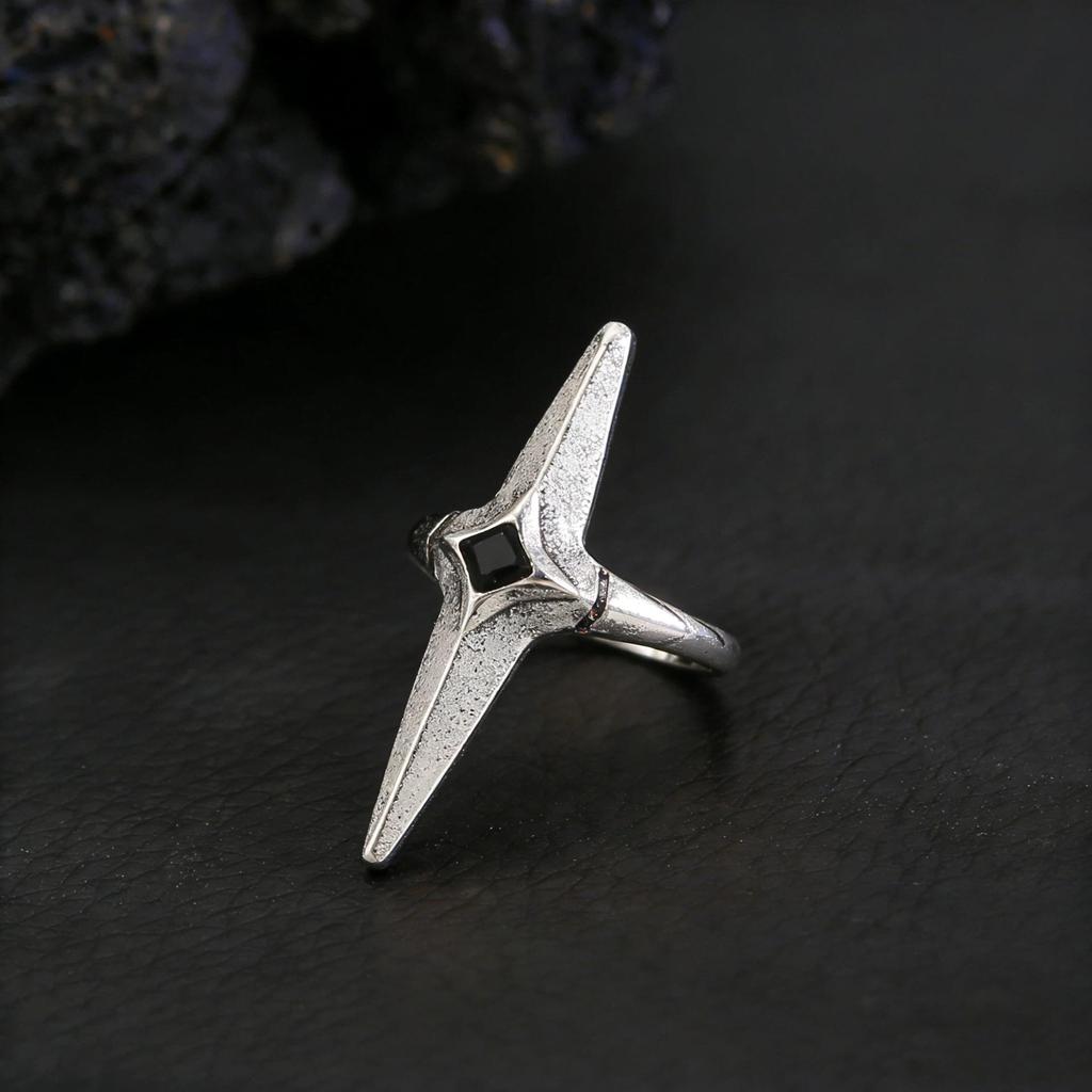 Unisex Gothic Punk Retro Verstellbarer Offener Ring mit Fortschrittlichem Design