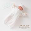 Cream de Coco with Yoke and Crotch for Newborns and Made in Two-Way All-in-One Snaps, 2-Way, Babies, Japan, 50-70cm (Knit Quilt, Autumn/Winter