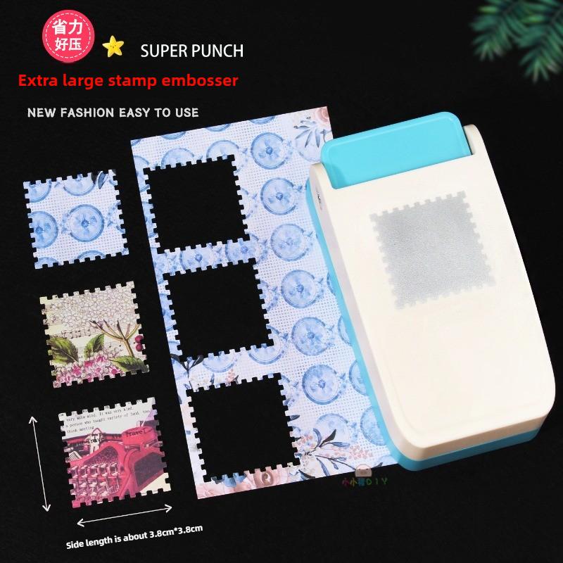 

Extra Large Effortless Stamp Embossing Machine 3.8*3.8cm Square Stamps and 3.8*3.2cm Rectangular Stamps DIY Handmade Punch Tool