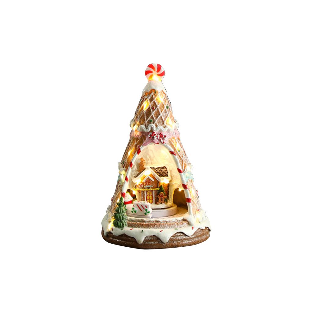 Glowing Gingerbread House With Lights - Animated Christmas Decoration For Indoor Festive Display