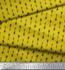 Soimoi Yellow Japan Crepe Satin Fabric Arrows Arrow Print Fabric by Metre 42 Inch