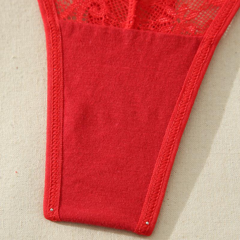 G-String Panties Women Lace Thong Large Size Sexy Underwear Double Waistband Women Thong Solid Ladies Underpants Breathable Ultra-thin Sexy Underwear