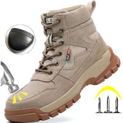 Fashion High Top Safety Shoes For Men Winter Safety Boots Man Work Shoes Anti-slip Anti-smash Work Boots Male Construction Security Boot