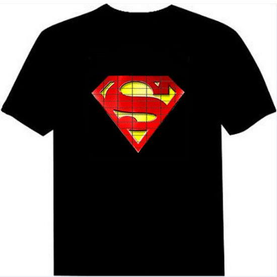 LED Sound Control Music Bar Flashing Luminous Short Sleeve T-shirt for Trendy Clubbing Men and Women.