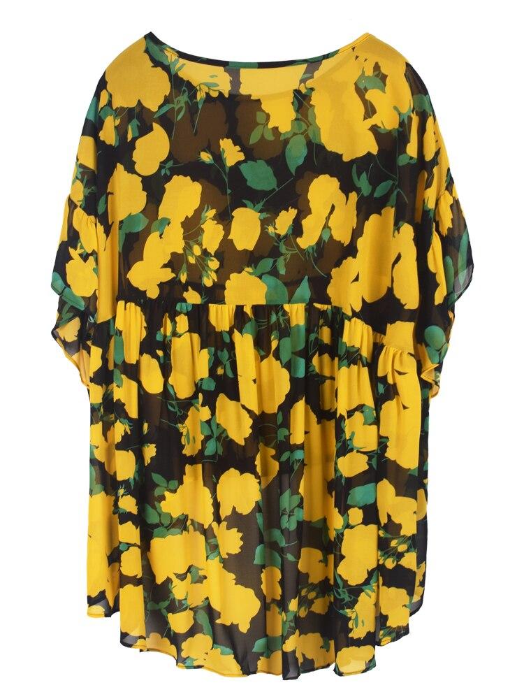 Xitao Loose Fashion Women Chiffon Print Shirt Top GJ0024