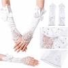 Bead Detailing Wedding Bridal Gloves Lace Embroidery Bridal Arm Sleeves  Wedding Accessories