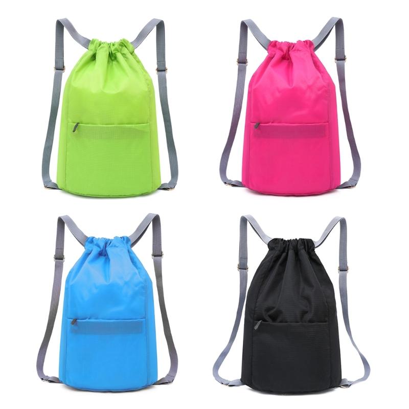 Drawstring School Backpack Waterproof Gym Sacks Unisex Travelling Shoulders Bag