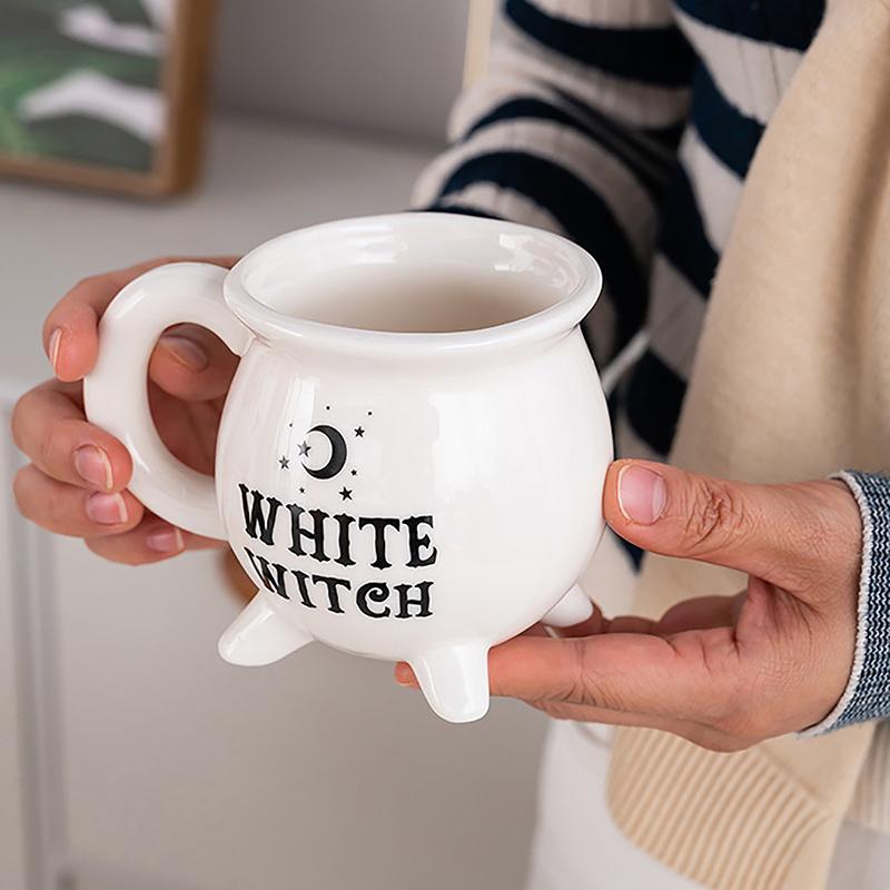 Kreatywne czarownice Brew Kocioł czarownicy Kubek do kawy Czarne ceramiczne kubki do kawy Dekoracja stołu na Halloween