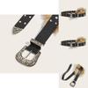 Statement Pu Leather Belt Artificial Fur Design And Carved Needle Buckle For Modern Street Fashion