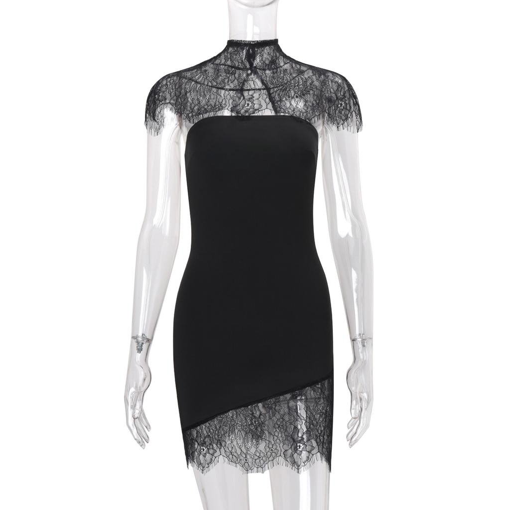 European and American Women's Clothing Spring New Fashion Spice Girl Lace Shawl Tight Tube Top Hip Dress