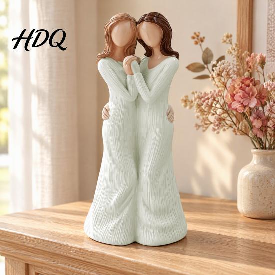 Angel Figurines for Home Decor Sister Figurines Hand Carved Resin Statue Living Room Unique Gifts Best Friends Bedroom Decor Heartwarming Friendship