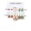 6 Pairs Christmas Set  Cartoon Dripping Oil Elk Santa Claus Christmas Tree Earrings for Women