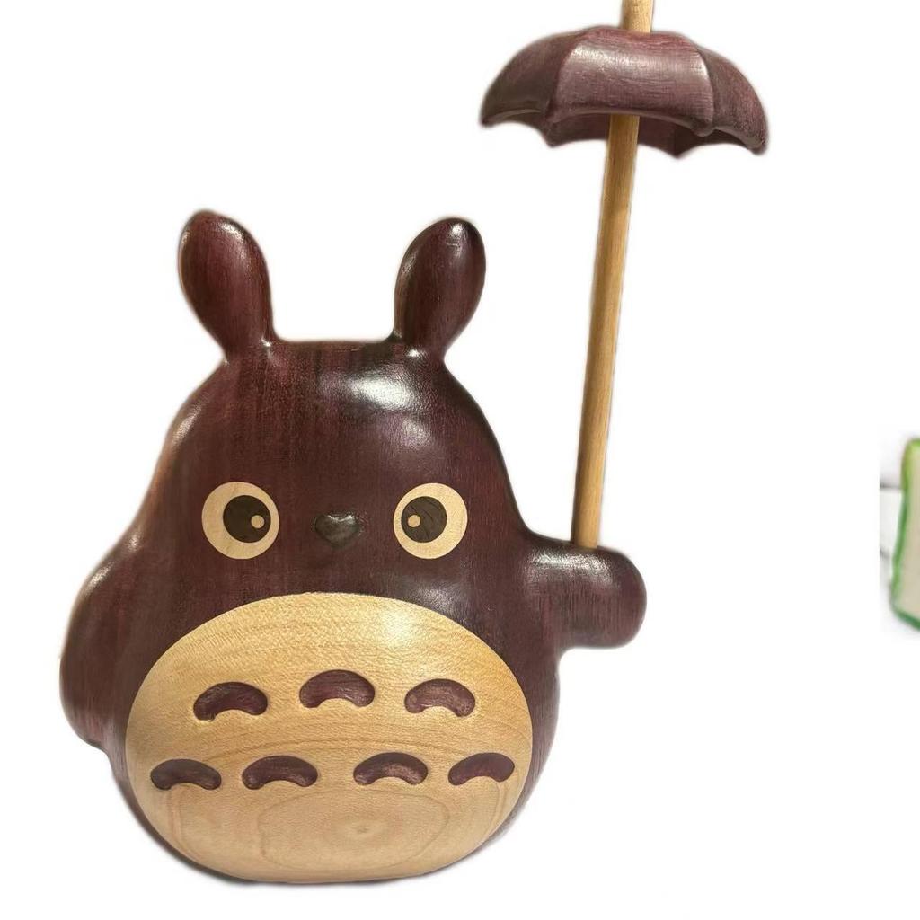 Massivholz Totoro und No-Face Figuren - Niedliche Wohnzimmerdeko und Geschenke