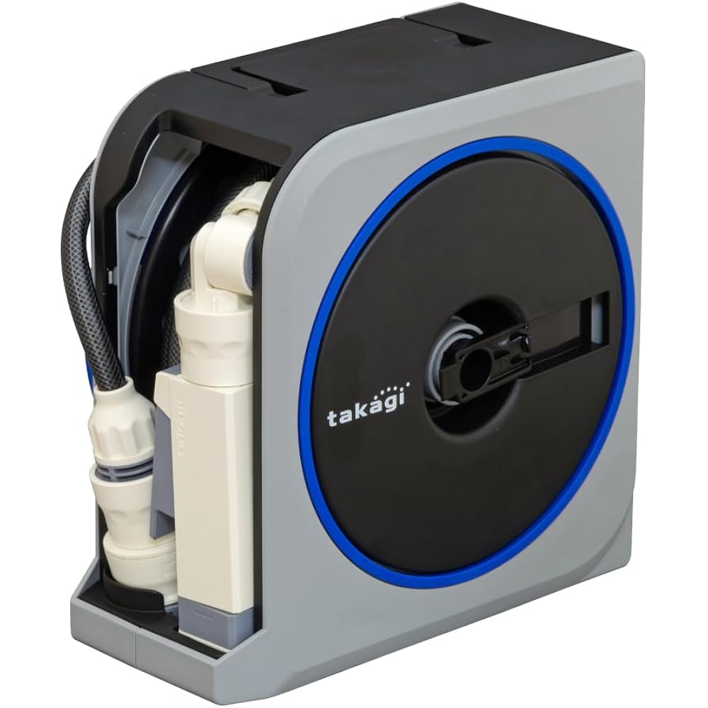 Takagi (Takagi) Polyvinyl Chloride (PVC) Hose Hose Reel NANO NEXT 15m (SK) Monotone Stylish RM1215SK